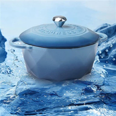 Синій чавунний горщик